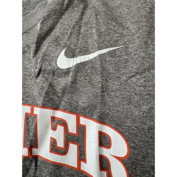 Nike Shirt Gray Swoosh Thatcher Dri Fit Short Sleeve T-shirt Men’s Size Large - Picture 4 of 10
